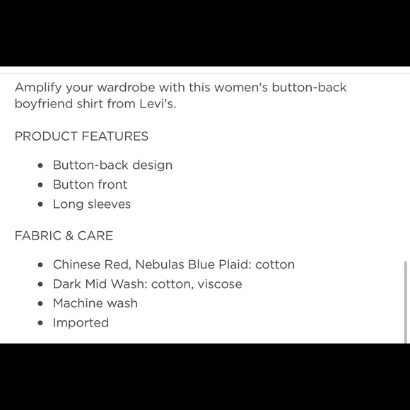 LEVI || Boyfriend Fit Chambray Shirt. Sz. L - Picture 11 of 11